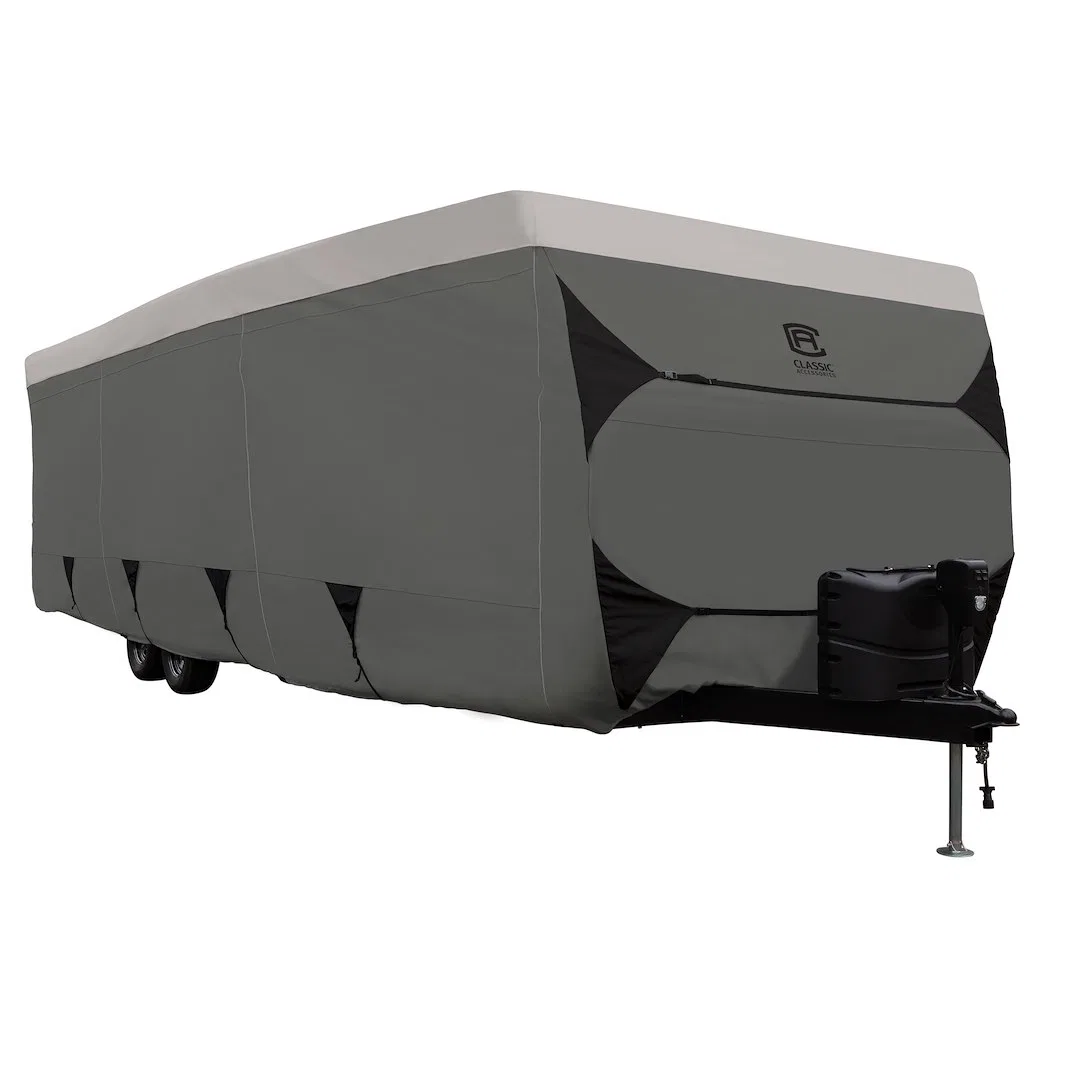 80-425-171001-RT – CLASSIC ACC Travel Trailer Cover, For Receiver Hitch Trailer Fits 24 Foot To 27 Foot Length Traile...